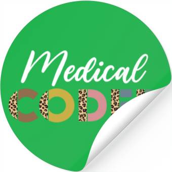 Discover Medical Coder Leopard Pattern Stickers