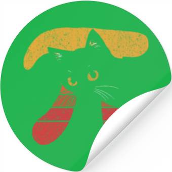 Discover Funny Black Cat Pi Day Stickers