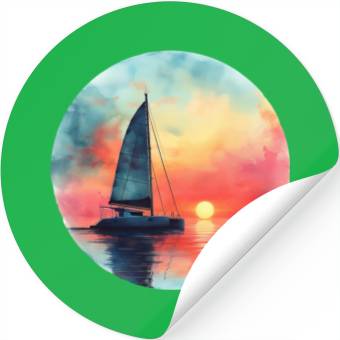 Discover Sunset Sails - Catamaran Sailing Stickers