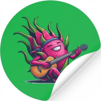 Discover Dragon Fruit Jam: Playing the Guitar Stickers
