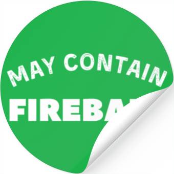 Discover May Contain Fireball vintage Drinker Stickers