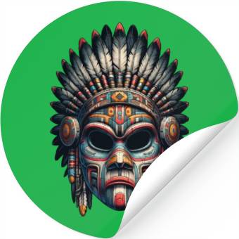 Discover Enigmatic Native American Headdress Vector Stickers