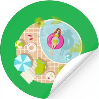 Discover Bye bye school hello pool girl Stickers