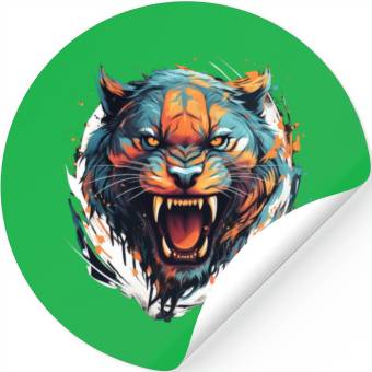 Discover Angry Tiger Stickers