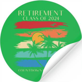 Discover 2024 Retirement Countdown Beach Stickers