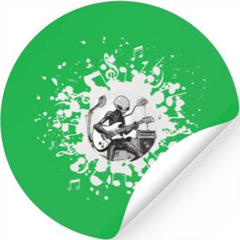 Discover Alien Playing Guitar Stickers