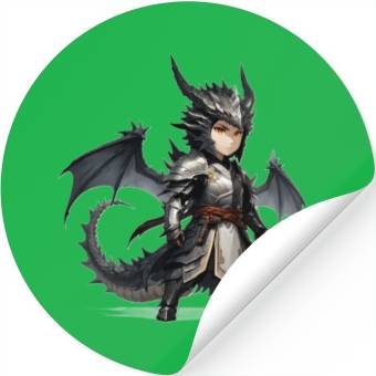 Discover Chibi dragonwarrior Pose in Full armor Stickers