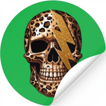 Discover skull with leopard animal print Stickers