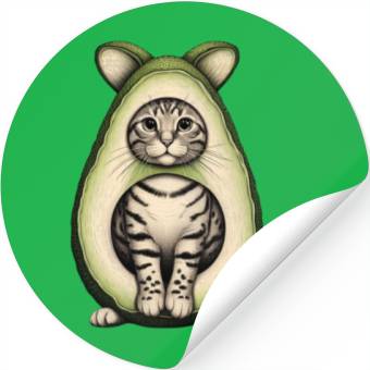 Discover Avocado Cat Stickers