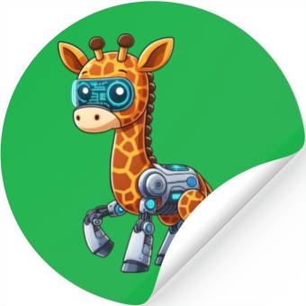 Discover Cool robot giraffe is a cyborg Stickers