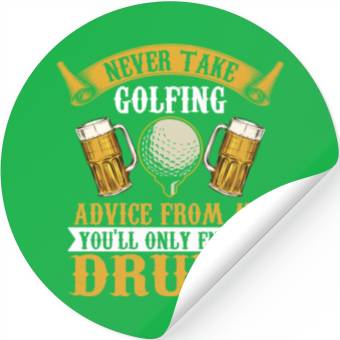 Discover Funny golf beer golfing Stickers