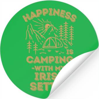 Discover Camping with irish-setter Stickers