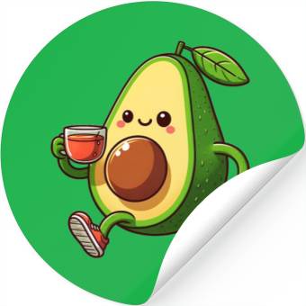 Discover Tea Time Avocado Stickers