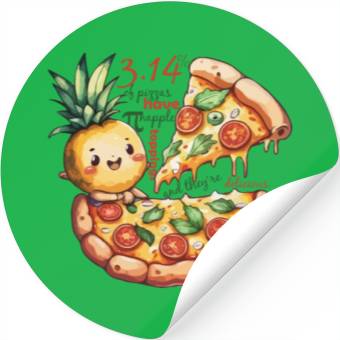 Discover pi day math Pineapple pizza Toppings Stickers