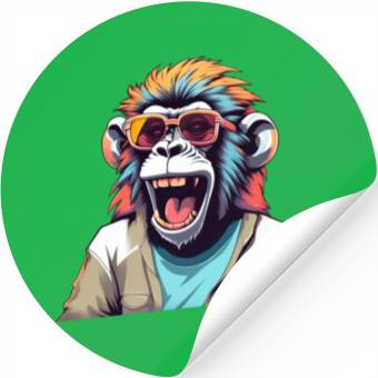 Discover Retro Laughing Monkey Stickers