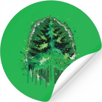 Discover Emerald Forest Drip Art Inspired Design Stickers