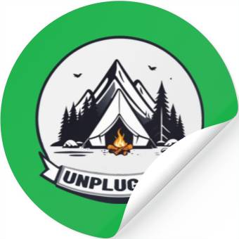 Discover Camping Unplugged Stickers