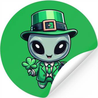 Discover St. Patrick's Day Alien Extraterrestrial Stickers