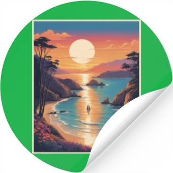 Discover Natural Beach View Stickers