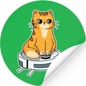 Discover Robot Vacuum Cleaner Cat Robot Stickers