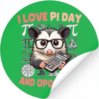 Discover Pi Day Opossum Stickers