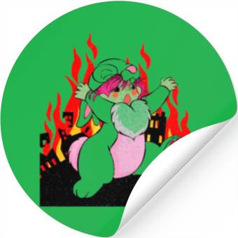 Discover Easter Rabbit Running From The Burning City Stickers