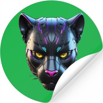 Discover Robot Black Panther Stickers