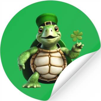 Discover Green turtle celebrating St. Patrick's Day. Stickers