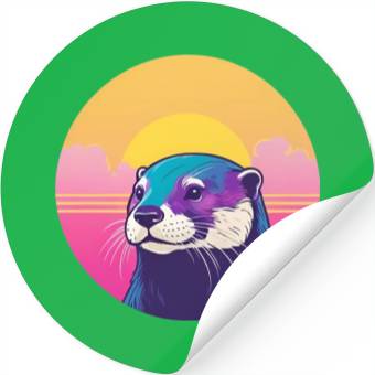 Discover Synthwave Otter 1 Stickers