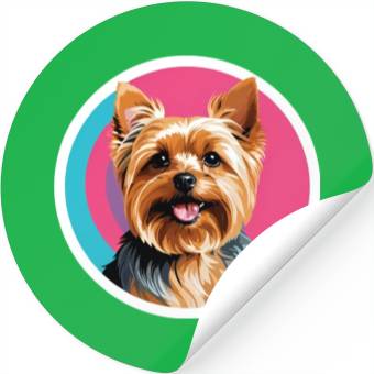Discover Synthwave Yorkshire Terrier 2 Stickers
