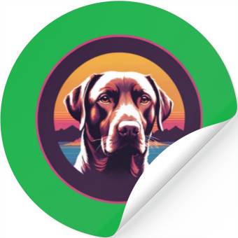 Discover Synthwave Labrador Retriever Stickers