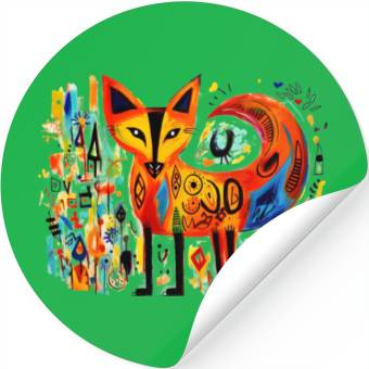 Discover Abstract Fox pop art Stickers