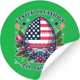 Discover Easter Egg Flag - Easter Blessings All Around Stickers