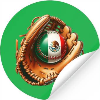Discover Mexico flag baseball design Stickers