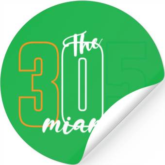 Discover Miami 305 Area Code - Typography Art Stickers