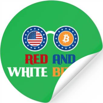 Discover Red and White Bitcoin Stickers