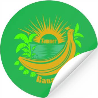 Discover Banana Summer Vector Stickers Design