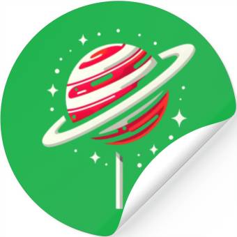 Discover Saturn Planet Lollipop Stickers