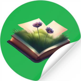 Discover Book and Flower Stickers