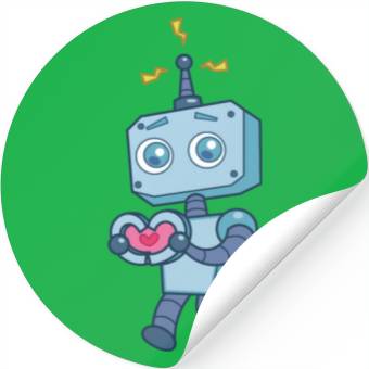 Discover Cute Heart Robot Robotics Technology Stickers