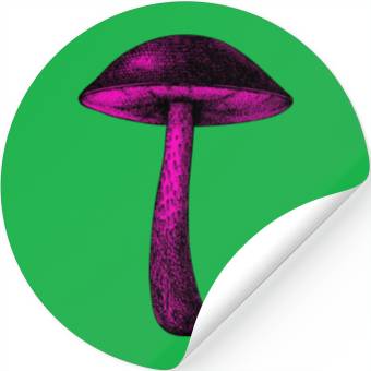 Discover Mushroom Magenta Stickers
