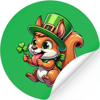 Discover St. Patrick's Cheeky Squirrel Stickers
