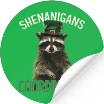 Discover Shenanigans Coordinator Cute Raccoon Funny Stickers