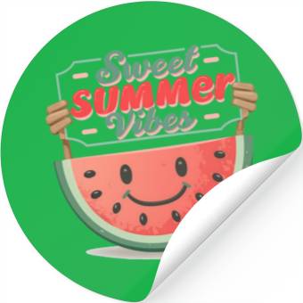 Discover "Summer Joy: Smiling Watermelon" Stickers