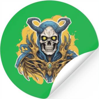 Discover Celestial Crown: Horned Skull Stickers