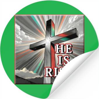 Discover Cross, He is Risen - 2 Stickers