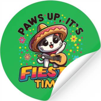 Discover Cat with Cinco De Mayo Design Stickers