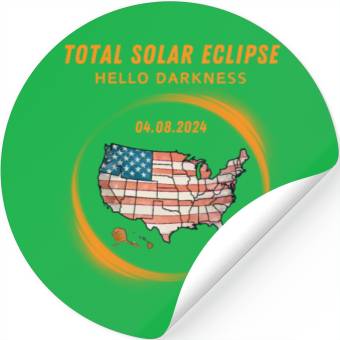 Discover Total Solar Eclipse 2024 USA Stickers