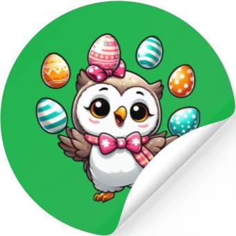 Discover Easter Egg Owl Juggling Stickers