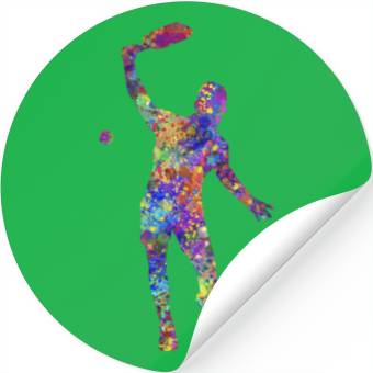 Discover Splatter Paint Pickleball Player Stickers